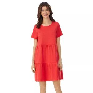 Koolaburra by UGG Cotton Rayon Tee Tier Orange Dress Size XS